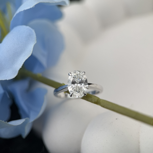 14K White Gold 1.15 Carat Oval Cut Lab Grown Diamond Engagement Ring IGI Certified Classic Solitaire 4 Prong Ring - Product Image 5