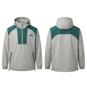 Lightweight Outdoor <b>Half</b> <b>Zip</b> Windbreaker <b>Jackets</b> Breathable Running Training Shell Water Resistant Sportswear Apparel - Product Image 1