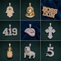 Collar con Colgante de Araña Helada, Chapado en Oro de 18K, Moissanita, Acero Inoxidable, Diseño de Dibujos Animados, Estilo Hip Hop, Animal, Lujoso, Unisex