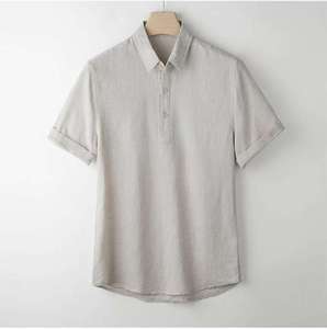 Camisa de Trabajo Casual para Hombre, de Alta Calidad, con Logotipo Personalizado, Ecológica, de Corte Holgado, 100% Algodón Jersey, Transpirable y Cómoda - Product Image 1