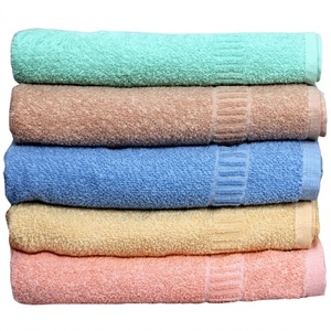100% Cotton Bath <b>Towels</b> High Water Absorption Soft Terry <b>Towel</b> With Dobby Border Colorful Assorted Bathroom <b>Towel</b> <b>Set</b> For Home - Product Image 6