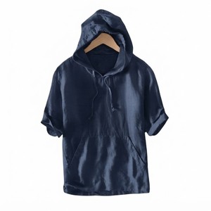 Lightweight Hoodie Men's Pullover <b>Sweatshirt</b> Loose Fit <b>Short</b> <b>Sleeve</b> Hooded T-Shirt Custom Print Cotton Spring Wear - Product Image 5