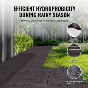 Piastrelle per Pavimenti a Incastro, Confezione da 10, 30x30 cm, 10 Metri Quadrati Pavimentazione in Plastica Impermeabile per Esterni, Copertura per Pavimenti da Patio Resistente a Tutte le Condizioni Atmosferiche - Product Image 4