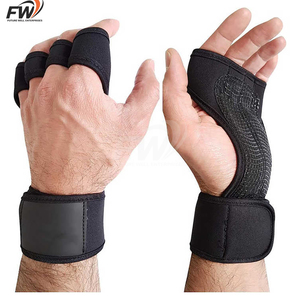 Guantes de cuero para levantamiento de pesas y gimnasia, protectores de palma, soporte de muñeca de alta resistencia - Product Image 4