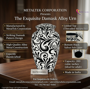 New Cremation Urns <b>for</b> Adults <b>Ashes</b> Eco-Friendly New Damask Design Memorial Decorative <b>Keepsake</b> Metal Container Funeral Urns Jar - Product Image 5