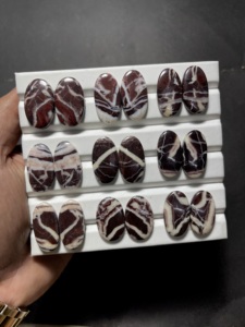 พลอยแจสเปอร์มะพร้าวธรรมชาติคู่ ทรงคาโบชอง ขัดเงา พร้อมจำหน่าย ขายส่งจากผู้ผลิตและผู้จัดจำหน่าย - Product Image 4
