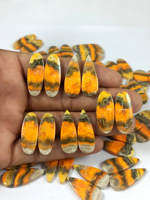 En gros, Paire de cabochons en Jaspe Abeille, pierre précieuse naturelle en cristal, forme ovale coussin, pierres lâches