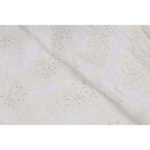<b>Sequin</b> <b>Fabric</b> for off White Georgette with Floral Embroidery and <b>Gold</b> <b>Sequin</b> 44 Inch Wide Dyeable by the Yard - Product Image 3