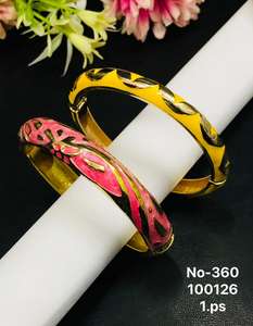 กำไลข้อมือโลหะผสมสีสันสดใส งานฝีมือเคลือบสีแบบอินเดีย สำหรับผู้หญิง ขายส่ง เหมาะสำหรับงานปาร์ตี้ ทันสมัย - Product Image 2