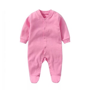 Peleles de algodón de alta calidad para bebés, monos con botones y cuello redondo para bebés, cálidos e informales - Product Image 2