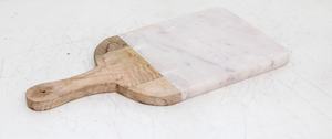 Tabla de cortar de madera y mármol Tabla de servir de madera de mármol con asa - Product Image 4
