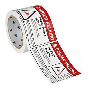 Étiquettes bilingues de signalisation de danger d'arc électrique pour équipements électriques industriels - Product Image 1