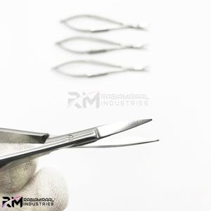 Ciseaux en acier inoxydable argenté de qualité supérieure avec poignée antidérapante, pointe droite et ressort - Product Image 3