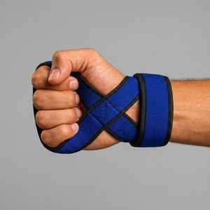 Sangles de musculation en néoprène et coton personnalisables avec logo, haute élasticité, écologiques, légères, en forme de 8, fermeture à pression, unisexe, universelles - Product Image 2