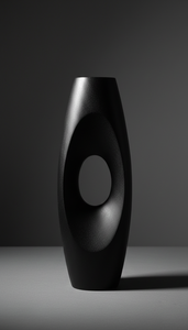 Vase à fleurs abstrait moderne en aluminium moulé, style nordique noir mat, pot à fleurs géométrique minimaliste, vase décoratif pour bourgeons - Product Image 6