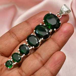 Pendentif en pierre précieuse diopside fait à la main, collier en argent Sterling 925, bijoux de luxe, cadeau élégant pour femmes, bijoux fins - Product Image 2