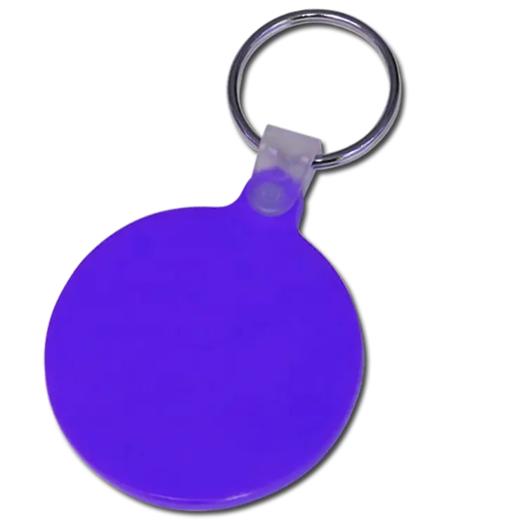 Soft Plastic Round shaped PVC keychain key holder