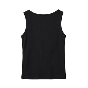 Tops Cortos Personalizados de Alta Calidad con Logotipo para Mujer, Chaleco sin Mangas con Cuello Redondo, Tops Cortos de Punto Acanalado para Mujer, Verano - Product Image 6
