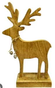 Handmade Wooden <b>Reindeer</b> Figure Rustic <b>Christmas</b> <b>Decor</b> Animal Sculpture Tabletop Display Living Room Decoration 1PC - Product Image 6
