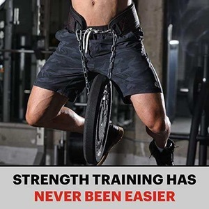 Neoprene <b>Weight</b> Lifting <b>Belt</b> with Stainless Steel D-Ring and 36 Long Chain Adjustable Waist Support for Strength <b>Training</b> - Product Image 5