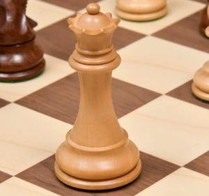 Pions d'échecs de luxe de la série Staunton américaine, 4,1 pouces, poids équilibré, en bois d'ébène et de buis naturel, au meilleur prix - Product Image 1