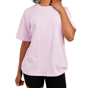 T-shirt en coton pour femme, ample, décontracté, à manches courtes, col rond, confortable, basique, fabricant OEM ODM, vente en gros personnalisée - Product Image 4