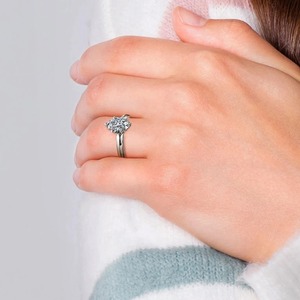 18KT White Gold Marquise Lab Diamond 6 Prong <b>Plain</b> Band Solitaire Comfort Fit Shank Sleek Luxury Bridal Fine Jewelry - Product Image 6