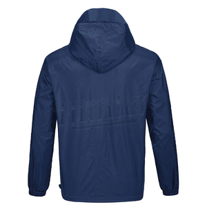 Veste coupe-vent imperméable à capuche pour homme, veste décontractée d'extérieur avec fermeture éclair, veste en polyester uni - Product Image 2