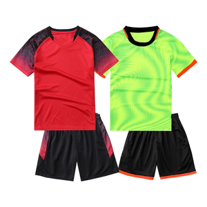 Ensemble de maillots de football unisexe jaune et bleu à manches courtes, respirant, anti-transpiration, séchage rapide, en polyester, pour adultes - Product Image 3