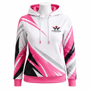 Sweat à capuche pour femme de qualité supérieure, imprimé par sublimation, tissu polyester respirant, construction intégrale par sublimation, confortable - Product Image 1