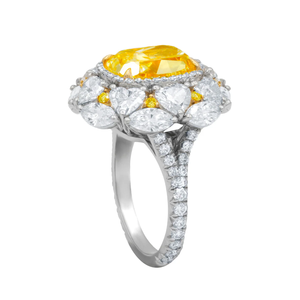 5 CT Fancy Yellow <b>Emerald</b> Cut Moissanite 925 <b>Silver</b> Prong Setting Engagement <b>Ring</b> for Women-Party Gift - Product Image 3