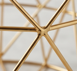 Fine Quality Geometric Metal Wire <b>Storage</b> <b>Basket</b> Modern Design Multi-Purpose Organizing Bowl <b>Gold</b> Finish - Product Image 2