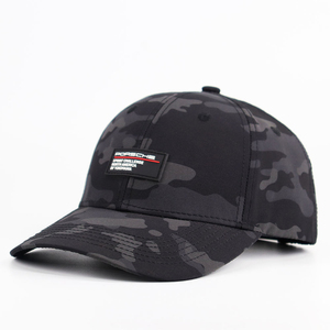 Gorras de Béisbol de Camuflaje Negras de 6 Paneles con Parche de Goma de PVC Personalizado de Malla para Hombre, al por Mayor, de Alta Calidad - Product Image 1