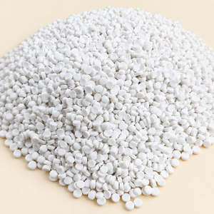 Meilleur prix, produit phare : Granulés de carbonate de calcium (masterbatch) en forme de remplissage, couleur blanc naturel, matière première pour bidons. - Product Image 4