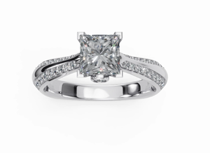 Anillo de Diamantes de Oro Sólido para Mujer en Oro Amarillo, Rosa y Blanco de 9KT, 14KT y 18KT, Diamante Genuino, Joyería Fina para Compromiso y Boda - Product Image 6