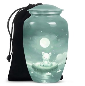 Urna Funeraria para Cenizas Humanas de Diseño Personalizado, Decorativa, de Aluminio, con Bolsa de Terciopelo Gratis - Product Image 3