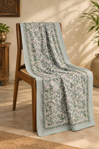 Handmade <b>Floral</b> Cotton Woven Blanket Block Printed Reversible <b>Bedspread</b> 1 Piece for Home Hotel Use - Product Image 3
