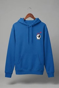 เสื้อฮู้ดสีน้ำเงินแบบยูนิเซ็กซ์ ลายการ์ตูนมอนสเตอร์ พิมพ์ลายด้วยความร้อน เสื้อสวมหัวลำลองสำหรับฤดูใบไม้ร่วง ผ้าฝ้ายฟลีซ 100% น้ำหนัก 350 กรัม คุณภาพเยี่ยม - Product Image 3