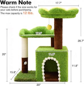 <b>Cat</b> <b>Tree</b> with Sisal <b>Scratching</b> Post, Cozy Condo, Soft Top Perch and Interactive Toy Mouse, Cute Forest Design <b>Cat</b> Furniture - Product Image 4