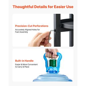 Supporto per Dispenser d'Acqua a 2 Livelli Resistente, Portabottiglie Staccabile e Ripiano Portaoggetti per 1 Bottiglia - Product Image 5