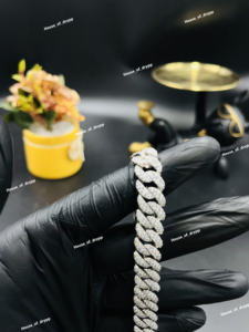 Bracelet cubain en argent sterling 925 avec diamants moissanite pour homme et femme, avec fermoirs à boîte, bracelet à porter tous les jours - Product Image 4