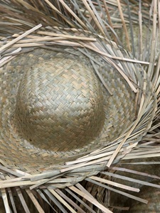 Sombrero de Paja Pava para Adultos, Sombrero Tradicional Puertorriqueño, Sombrero de Paja Deshilachado, Color Natural, Venta al por Mayor - Product Image 2