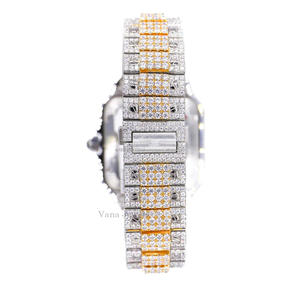Montre automatique de luxe pour homme en acier inoxydable mécanique avec cadran en verre, imitation diamant, style hip-hop, résistante à l'eau jusqu'à 100 bars - Product Image 4