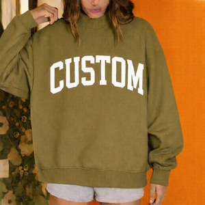 Sweat-shirt tendance pour femme à col montant, épaules tombantes, coupe ample, confortable et chaud, pour usage quotidien, vente en gros - Product Image 1