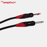 1M Elektrisches Instrumenten-Audiokabel – 6,35mm Mono TS-Stecker mit Roten & Schwarzen Schutzhüllen für Gitarre