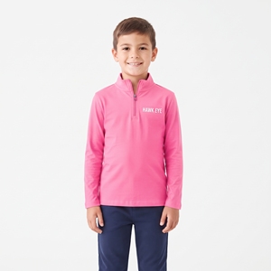 Polo de Manga Larga con Cierre de Cremallera para Niños, Cuello Alto, Algodón, Estilo Casual, Logotipo Personalizable, Color Sólido, Fabricante OEM ODM - Product Image 1