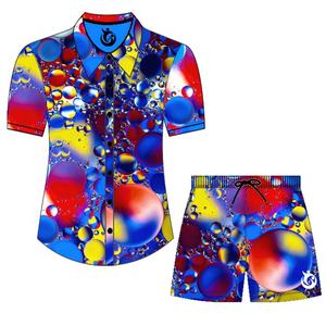 Ensemble de chemises et shorts de plage pour hommes, imprimé de fleurs, style européen, américain et australien, en polyester, à séchage rapide, hawaïen - Product Image 5
