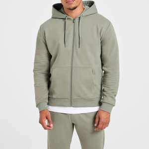 Sweat-shirt à capuche léger pour homme, coupe régulière, avec fermeture éclair frontale et cordon de serrage réglable, personnalisable avec logo, vente en gros, meilleure vente, haute qualité - Product Image 1
