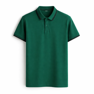 เสื้อเชิ้ตผู้ชายคอปกคลาสสิก ผ้าแคนวาสคอตตอน 100% แห้งเร็ว แขนสั้น ติดกระดุมด้านหน้า ลายเรียบ สไตล์ลำลอง - Product Image 1