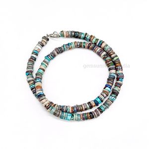 Elegant Turquoise Howlite Gemstone Smooth Tyre <b>Beaded</b> <b>Necklace</b> With 925 Sterling Silver Clasp For Women Jewelry Making Fashion - Product Image 3